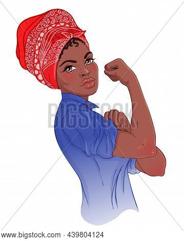 We Can Do It. Design Inspired By Classic Feminist Poster. Woman Empowerment. Vector Illustration In 