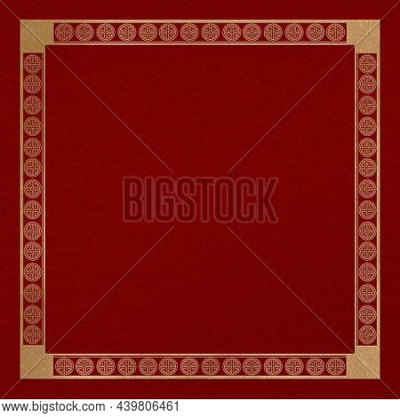 Chinese frame Lu symbol pattern gold square in Chinese New Year theme