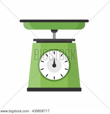 Kitchen Measuring Device Isolated On White Background.  Food Weight Scale. Kitchen Utensils. Vector 