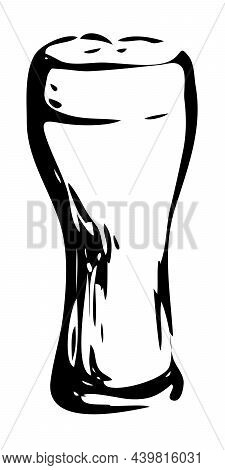 Weizen Pint Beer Glass. Hand Drawn Ink Style Graphics Illustration. Oktoberfest, Saint Patrick Or Cr