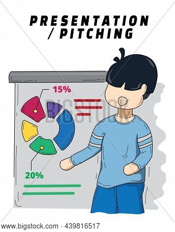 The Illustration Vector Of Business Presentation Or Pitching Session