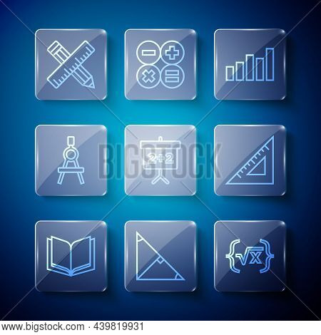 Set Line Open Book, Angle Bisector Of A Triangle, Square Root X Glyph, Graph, Schedule, Chart, Diagr