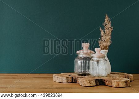 Objects On Wooden Table With Copy Space