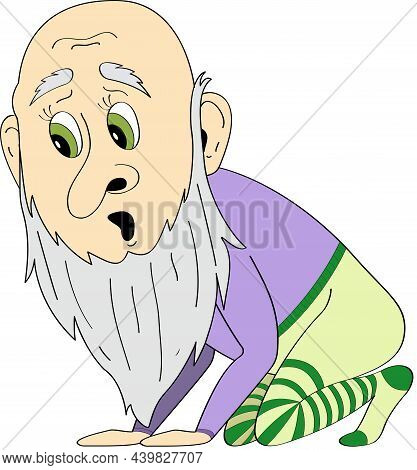 Illustration Of A Small Gnome Surprised By The Find