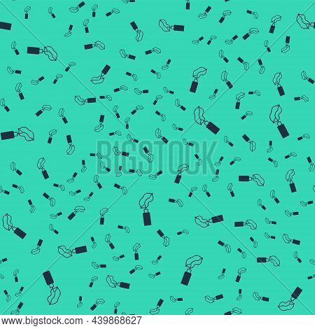 Black Lip Augmentation Icon Isolated Seamless Pattern On Green Background. Hyaluronic Acid Lips Inje