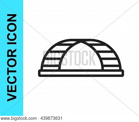 Black Line Monkey Bar Icon Isolated On White Background. Vector