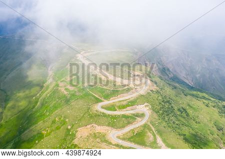 A Wonderful Mountain Road With A Serpentine In The North Caucasus From The Narzan Valley To Dzhily-s