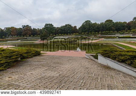 Poznan, Poland - October 2 2020: Small Lake And Rosarium In Cytadela Park At Autumn