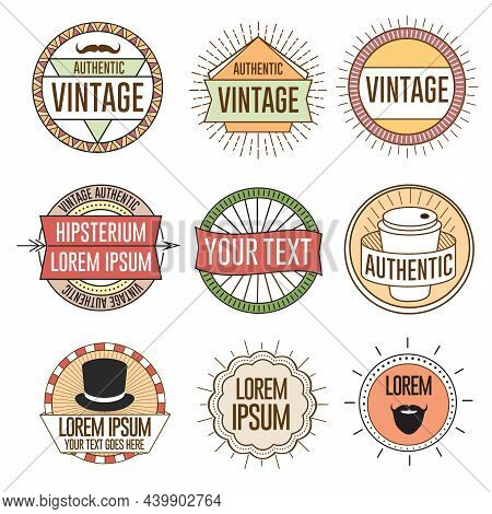 Colorful Vintage Badges, Emblems, Labels Logos Vector Set Pack
