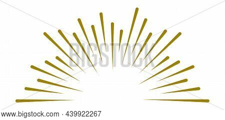 Explosion Icon. Sunbirst With Radial Light Rays. Golden Badge