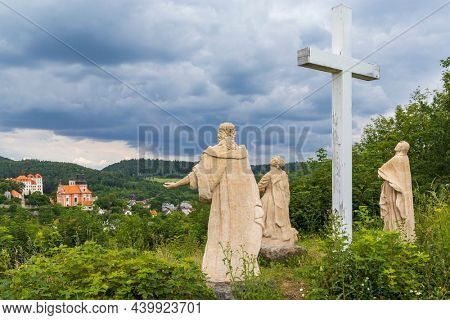 Castle and church in Valec, Western Bohemia, Czech Republic