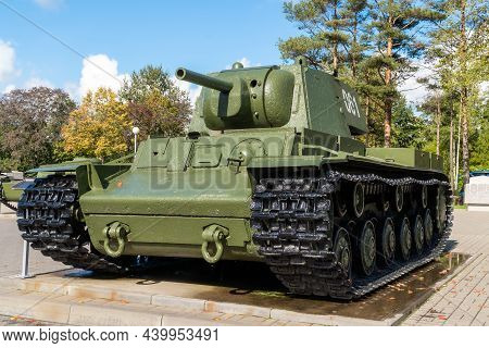 Russia. Leningrad Region. September 10, 2021. Kv-1 Tank Near The Panorama Museum Breaking The Siege