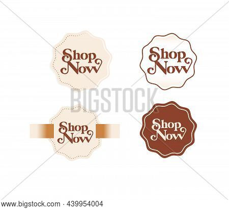 A Set Of A Classic Shop Now Banner Sale Template Vector Format