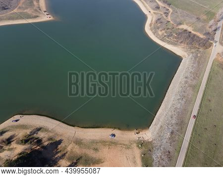 Amazing Aerial View Of Drenov Dol Reservoir, Kyustendil Region, Bulgaria