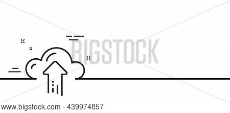 Cloud Computing Upload Line Icon. Internet Data Storage Sign. File Hosting Technology Symbol. Minima