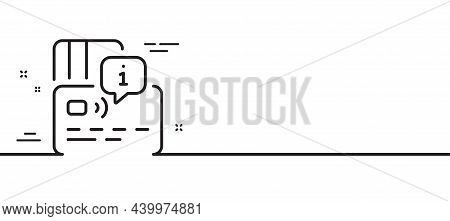Credit Card Line Icon. Approved Bank Money Payment Sign. Non-cash Pay Symbol. Minimal Line Illustrat