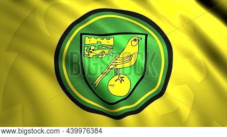Abstract Yellow Canary On The Green And Yellow Emblem Of The Norwich City Professional Football Club