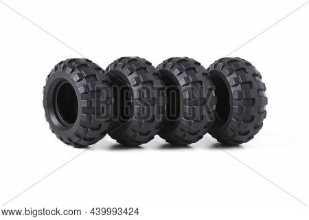 Rubber Tires For Kids Toy Car Isolated On White