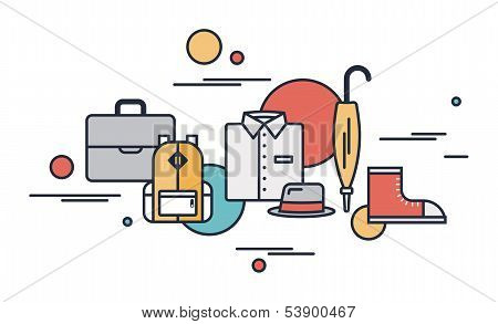 Outline Clothing And Everyday Objects