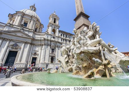 Fontana dei Quattro Fiumi, Piazza Navona in Rome