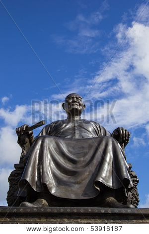 statue in blue sky