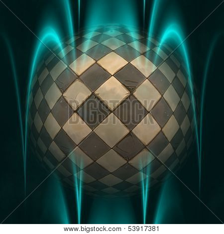 Glowing Colorful Background With Sphere