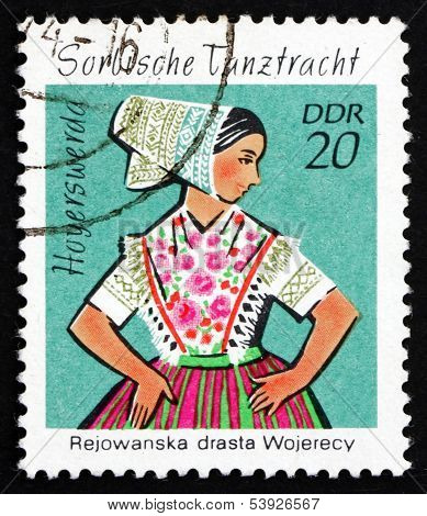 Postage Stamp Gdr 1971 Sorbian Dance Costume, Hoyerswerda