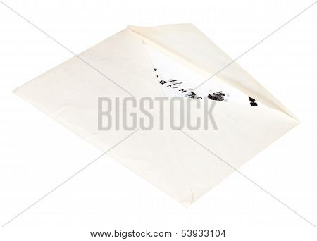 Open White Envelope With Child Letter