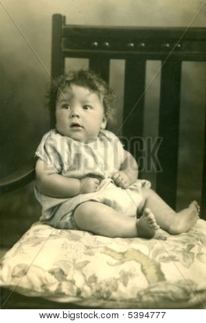 Gamle Vintage fotografi af Baby dreng 1934