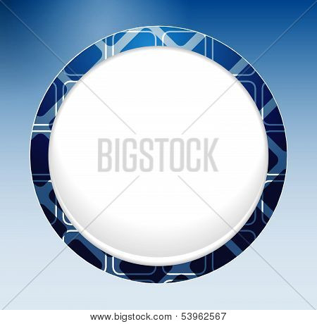 Art blue button of business poster with rhombus