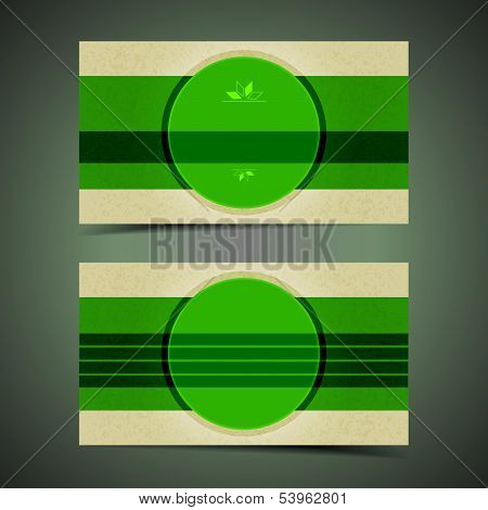 Green modern Business card with stamp