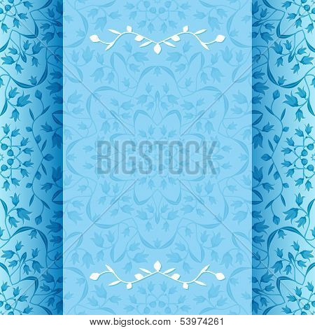 Invitation card with blue flowers