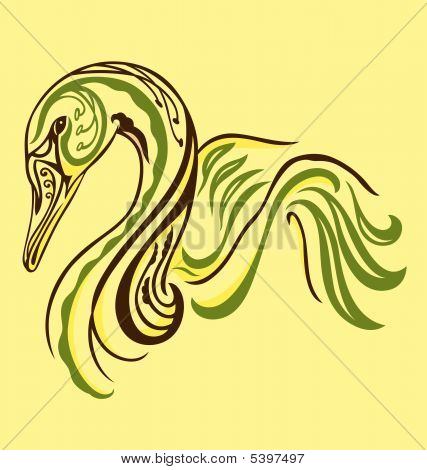 Elegante Tattoo Swan