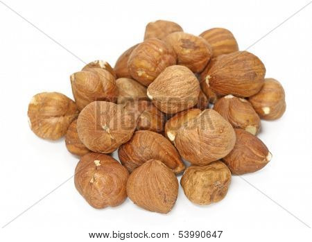 hazelnuts isolated on white background