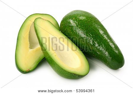 Avocados Fuerte isolated on white background