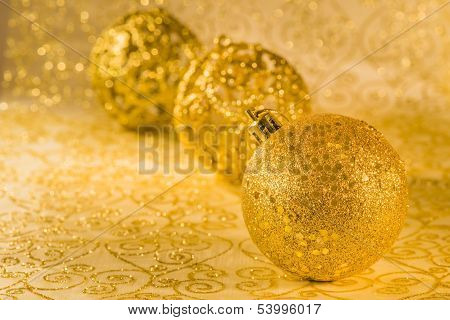 Golden chtistmas decorations