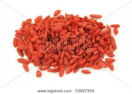 Goji berries isolated on white background