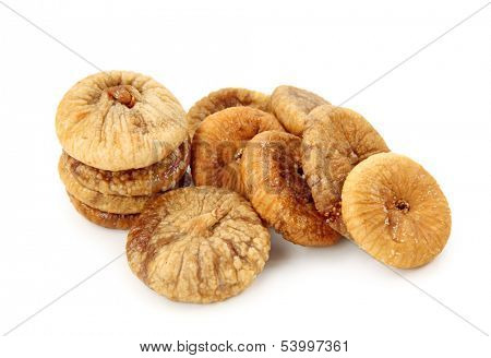 Dried figs isolated on white background