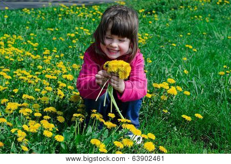 Kid With Dandelions