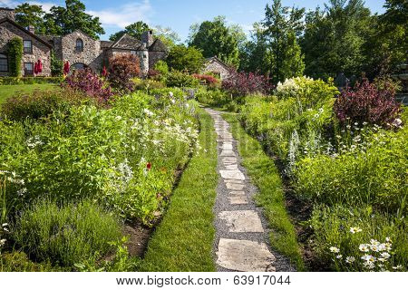 GRAFTON, ONTARIO, CANADA JUNE 18, 2013: Main building and gardens of Ste. Anne's Spa near Grafton, Ontario, Canada