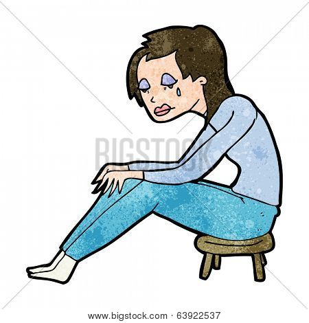 cartoon crying woman