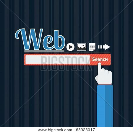 Search Bar Browser In Flat