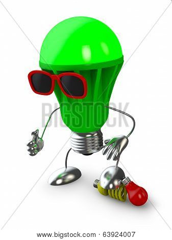 Led Bulb Lamp With Glasses