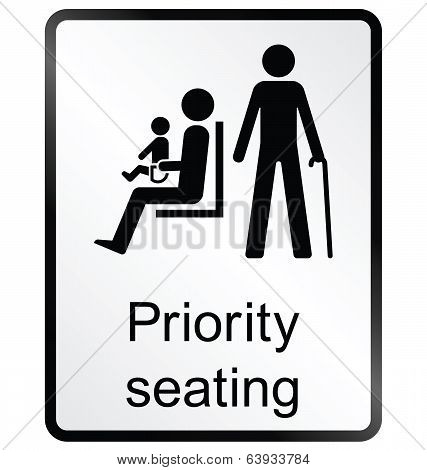 Priority seating Information Sign