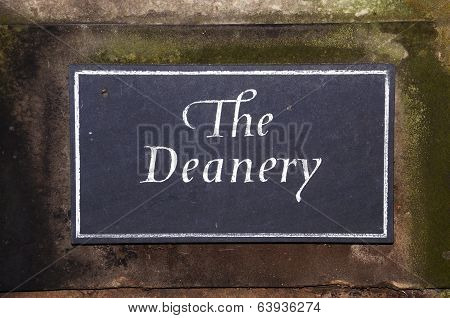 The Deanery sign, Lichfield.