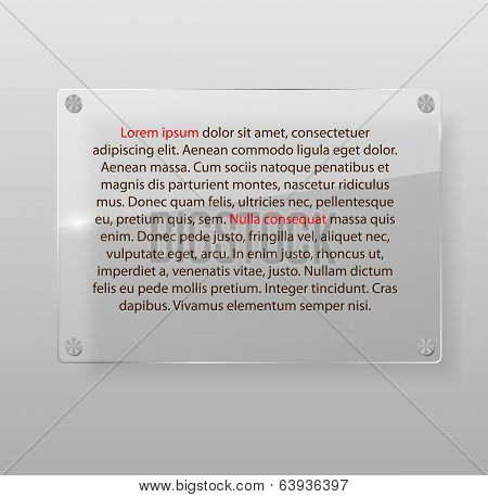 Realistic Glass Frames. Vector Illustration