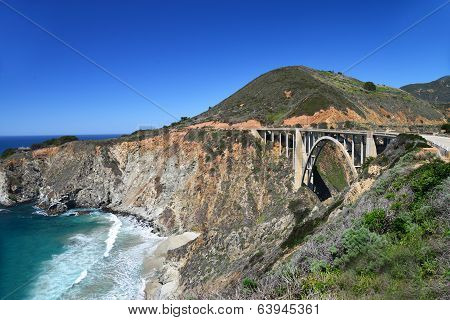 The Bixby Bridge (3) on the Pacific Cost highway.