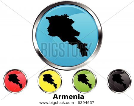 Przycisk Mapa wektor błyszczący Armenii