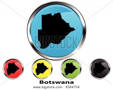 Przycisk Mapa wektor błyszczący Botswany