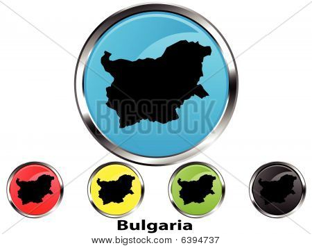 Błyszczący wektor przycisk Mapa Bułgarii